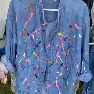 Denim splattered shirt
